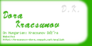 dora kracsunov business card